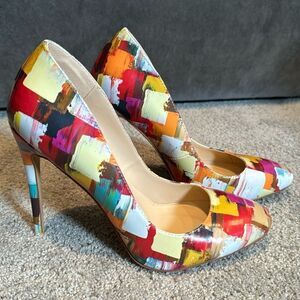 Women’s Reindee Lusion Multicolored Stiletto High Heels Round Toe Size 10 NEW